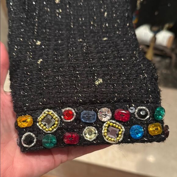 Berek Black Blazer with gold tread and beaded embellishment size XL - Picture 6 of 8